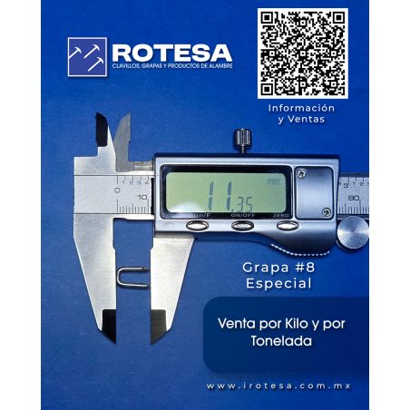 Grapa Pulida Calibre 8 Especial